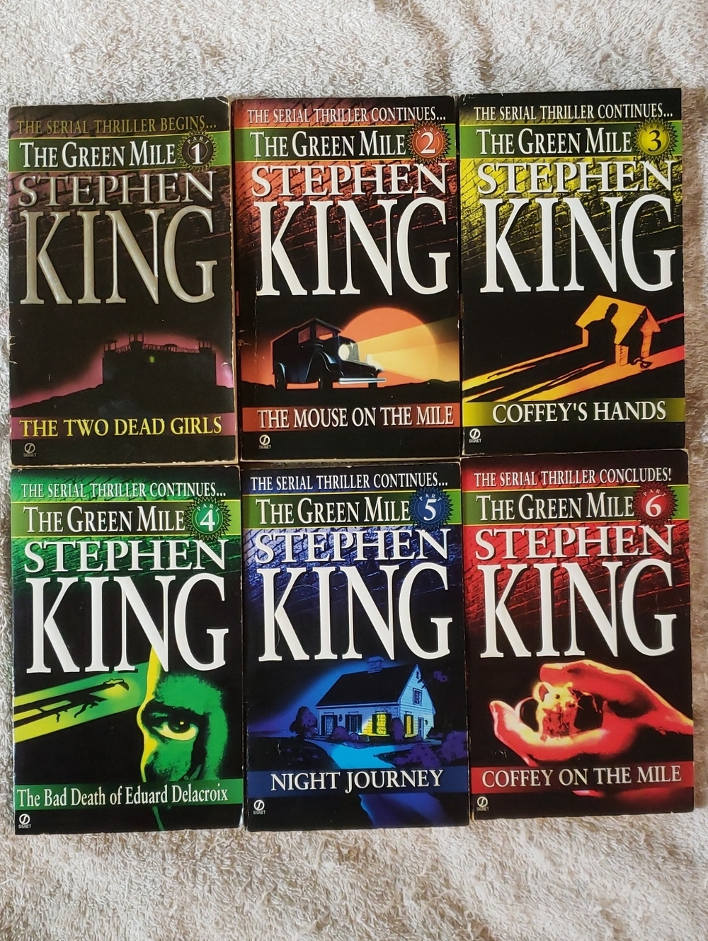Vintage 1996 - Stephen King The Green Mile Paperback Set - 6 Book Collection